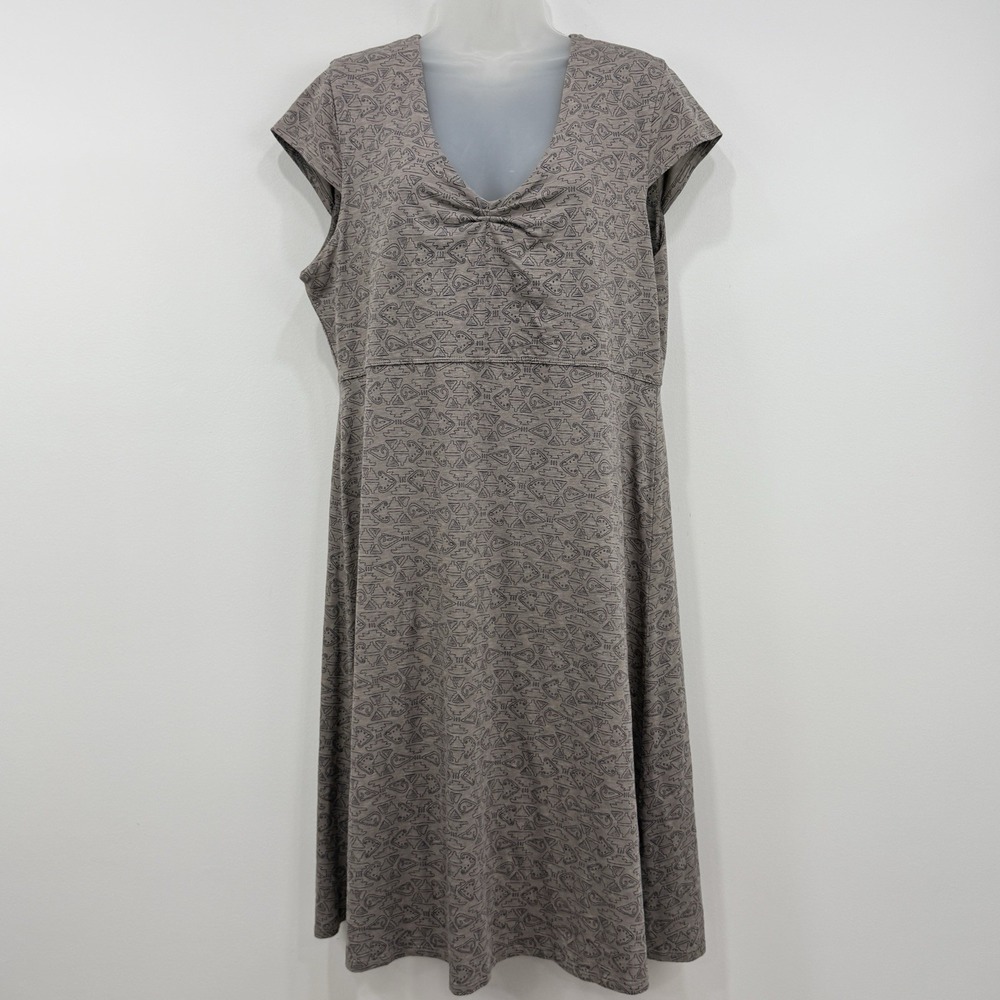 Toad & Co Rosemarie Dress XL Geometric Organic Cotton Granola Girl Stretch
